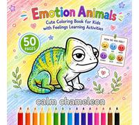 Emotion Animals: Cute Coloring Book for Kids with Feelings Learning Activities: 50 Adorable Black and White Animals Showing Emotions | Happy, Shy, ... for Easy Coloring (Cozy Little Friends)
