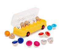 Emotion Bus Express | Set de 39 con 12 huevos para emparejar, 12 cartas de expresión, 1 carta espejo, autobús y libro de actividades, 18 meses y +