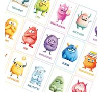 Emotion Cards For Kids - 32 Piece Children' Flash Cards | Cute Animal Designs, English Feelings Learning Cards For Identifying Emotions, Social Skills, Communication And Class