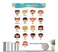 Emotion Chart - Interactive Feelings Poster, Metal Mood Learning and Health Poster for Home and School, Educational Decoration Social Emotional Learning Supplies for Boys Girls 8 Inches