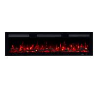 Emotion Flame Monarch 152 - Chimenea eléctrica de pared de alta calidad, 152 x 13 x 35 cm, chimenea LED con calefacción 900/1800 W