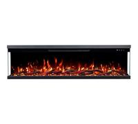 Emotion Flame Unity 127 - Chimenea eléctrica de 3 vías para pared y empotrada - 127 x 19 x 36 cm, chimenea LED con calefacción 900/1800 W
