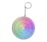 Emotion Wheel Charte Keynchain - Colorido Debourse Rastreador emocional, accesorio de recordatorio mental de bolsillo | colgante de guía visual compacto, de anillo redondeado, clip de indicato