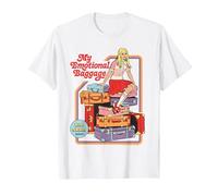 Emotional Baggage Sarcastic Retro Vintage Funny Adult Humor Camiseta, Hombre, Blanco, 3XL