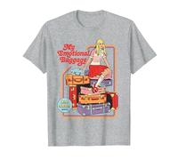 Emotional Baggage Sarcastic Retro Vintage Funny Adult Humor Camiseta, Hombre, Gris Jaspeado, S