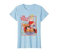 Emotional Baggage Sarcastic Retro Vintage Funny Adult Humor Camiseta, Mujer, Azul Bebé, XS