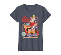 Emotional Baggage Sarcastic Retro Vintage Funny Adult Humor Camiseta, Mujer, Azul Jaspeado, M