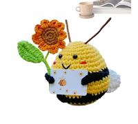 Emotional Bee - Animal de ganchillo de positivo de | Lindas muñecas con tarjeta de apoyo, figura de felpa de abejas tejidas, artículo de decoración de regalo de aliento para adultos