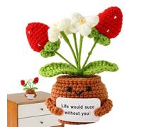 Emotional Comfort Plush - Juguete de peluche de flores para tejer y decoración del hogar | Planta de punto suave para libros, mesas de cama, escritorios, ideal para adolescentes, adultos, amigos