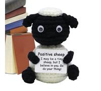 Emotional Crochet Animals, Stuffed Crochet Sheep Plush, Cute Handmade Table Centerpiece, Comfort Toy, 2.36x2.36x3.74 Inches, Ideal for Workplace Desk, Bedroom, Living Room, Birthday, Bookshelf Decor