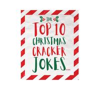 Emotional Rescue Face Ache - Tarjeta de Navidad humorística The Top 10 Christmas Cracker Jokes…, 18,4 x 15,4 cm, multicolor