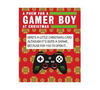 Emotional Rescue Face Ache - Tarjeta de Navidad, mando a distancia, tarjeta de Navidad para jugadores, 18,4 x 15,4 cm, multicolor