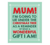 Emotional Rescue Jam & Toast - Divertida tarjeta de Navidad para mamá, tarjeta de Navidad con texto en inglés I'm going to lie under the Christmas Tree..., 18,4 x 15,4 cm, multicolor