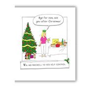 Emotional Rescue Norbert & Val - Tarjeta de Navidad divertida con comida y bebida navideña, 18,4 x 15,4 cm, multicolor
