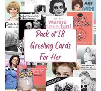 Emotional Rescue Paquete de 18 tarjetas de cumpleaños para ella, tarjetas de cumpleaños humorísticas, 18 tarjetas de cumpleaños individuales, divertidas tarjetas de cumpleaños multipack