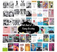 Emotional Rescue Paquete de 20 tarjetas de cumpleaños divertidas, tarjetas divertidas y groseras para él y ella, 20 tarjetas de cumpleaños individuales, surtido multicolor