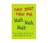 Emotional Rescue Seriously Just Kidding - Tarjeta de Navidad humorística para Año Nuevo, New Me, bla, bla, Let's be Honest!, 17,6 x 12,4 cm, multicolor