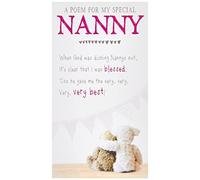 Emotional Rescue Tarjeta de cumpleaños bendecida para niñera, tarjeta de cumpleaños para niñera, con texto en inglés "It's Clear That I was Blessed", rosa y blanco