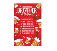 Emotional Rescue Tarjeta de Navidad divertida con texto en inglés Face Ache para hermano, hermano, poema en Navidad, 23,5 x 13 cm, multicolor