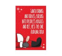Emotional Rescue Tarjeta de Navidad humorística con texto en inglés Santa Drinks and Drives Breaks into Other Peoples Houses...!, 17,6 x 12,4 cm, multicolor