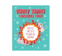 Emotional Rescue Tarjeta de Navidad humorística Face Ache para ahorrar dinero, 18,4 x 15,4 cm, multicolor