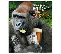 Emotional Rescue Virtual Safari - Divertida tarjeta de cumpleaños masculina, tarjeta de cumpleaños humorística para él que nos dijo que los Blokes Can't Multi-Task??!!!…, multicolor