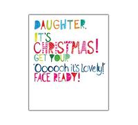 Emotional Rescue XFW2290 - Tarjeta de Navidad divertida para hija, tarjeta de Navidad para hija, tarjeta de Navidad para hija, divertida tarjeta de Navidad para hija, multicolor, XFW2290