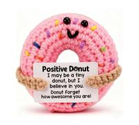 Emotional Support Kuscheltier Pocket Hug Donut Positive Kartoffel Cute Crochet Donut Presents Glück Häkel-Donut Positive Geschenke Pocket Hug glücksbringer für Geburtstag, Weihnachten,Erntedankfest