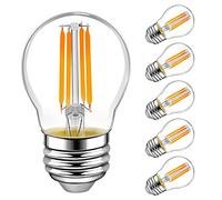 Emotionlite E27 LED Bombillas, bombillas de filamentos LED, 4W (equivalente 40W), resplandor ámbar, 2700K, base E27, pelotas de golf P45 / G45, paquete de 6