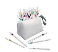 uni-ball Emott Uni Mitsubishi Pencil - Estuche de 40 rotuladores, para escribir, dibujar y trazar con estilo, punta fina de 0,4 mm, 40 colores