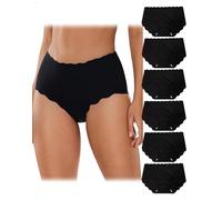 EMOTTOS 6 Piezas Bragas Sin Costuras Mujer, Bragas Mujer Invisibles, Braguitas Sin Costuras con Altamente Elásticas, Pack Braguitas Mujeres Cómodas, Panties Mujeres Ligero y Suaves, Negro, L
