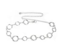 EMOTTOS Cinturón de cadena Concho para mujer, Cadena de cintura de metal ajustable Western Cowboy Cowgirl para mujeres, Cinturones boho exquisitos para jeans vestido(E-SILVER)