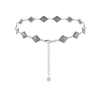 EMOTTOS Cinturón de cadena Concho para mujer, Cadena de cintura de metal ajustable Western Cowboy Cowgirl para mujeres, Cinturones boho exquisitos para jeans vestido(D-SILVER)