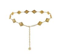 EMOTTOS Cinturón de cadena Concho para mujer, Cadena de cintura de metal ajustable Western Cowboy Cowgirl para mujeres, Cinturones boho exquisitos para jeans vestido(D-GOLD)