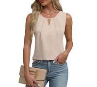 EMOTTOS Tops sin Mangas Acanalados para Mujer, Camiseta de Tirantes de Verano con Cuello en V y Cintura ceñida.(Albaricoque-L)