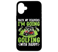 Empaca mis pañales Voy a Jugar al Golf con papá Carcasa para iPhone 16 Plus