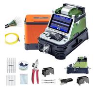 Empalmadora de fusión de fibra con cortador integrado, alineación automática del núcleo, empalme rápido, medidor de potencia integrado y VFL para instalación y mantenimiento de fibra óptica