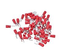 Empalme Rápido de Pala de Horquilla Aislada de 50 Piezas 14-12AWG (2.5-4.0mm²) Conector de Cable Terminal de Crimpado Eléctrico(SV3.5-6)