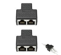 Empalme RJ45,Conector ethernet Adaptador RJ45 Ethernet Splitter - Duplicador de Red para Conectar Dos Computadoras - Conector Ethernet de Alto Rendimiento - Pack de 2 Unidades