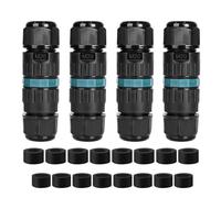 Empalmes Cables Electricos IP68,Práctico,Empalmes Cables Electricos Estancos de 3 pines,Empalmes Cables Electricos Estancos Ø5-10mm,Apto para jardines,suelos,tejados（4 Pack）