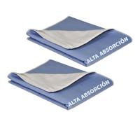 Empapadores Lavables Marca ABENA® 85x90 cm con Alas, Empapadores Cama Adultos y Bebés, Protector Cama Reutilizable, Absorción 2500ml, Más de 300 Lavados (2 Unidades)