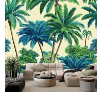Empapelado Retro Papel Tapiz Fotográfico Plantas Tropicales Palmeras Fotomurale 250 x 175 cm, Art Mural Beige Papel Pintado Fotomural - Cafe Restaurant Dormitorio Hoga Murales Decoración