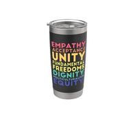 Empatía Aceptación Unidad Dignidad Multiculturalismo Equidad Vaso térmico de acero inoxidable de doble pared