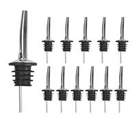 emperoch 12 Piezas Vertedor de Acero Inoxidable, Vertedor de Vino Vertedor Aceite, Botella Vertedores para Aguardiente Whisky Bebidas Aceite Y Vino