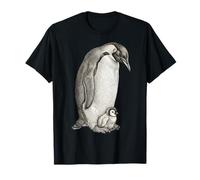 Emperor Penguins and Chick Vintage Art Camiseta