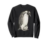 Emperor Penguins and Chick Vintage Art Sudadera