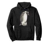 Emperor Penguins and Chick Vintage Art Sudadera con Capucha