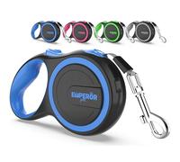 Emperor Pets Correa retráctil para Perro de 8 m, hasta 50 kg, Resistente y retráctil con Mango Antideslizante, Freno, Pausa y Bloqueo con una Sola Mano, Correa Extensible para Perros Grandes, BL26