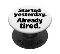 empezó Ayer ya Cansado, Humor Gimnasio Divertido Frase Gimnasio PopSockets PopGrip Adhesivo