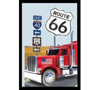 Empire 538703 Route 66 Truck - Espejo Estampado (Marco de plástico, imitación de Madera, 20 x 30 cm)